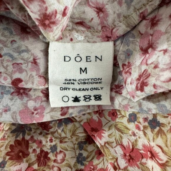 Doen Jane Blouse Top Medium Pink Valley Floral Cotton Blend Boho TP-3650 - Picture 3 of 8